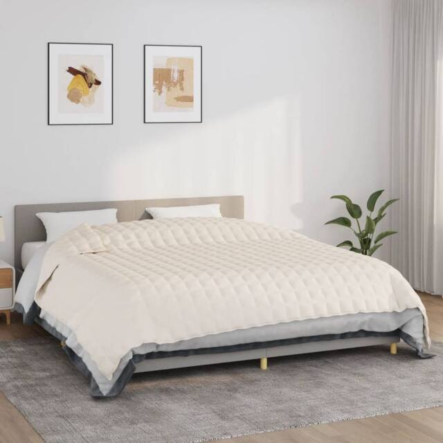 Berkfield Home Weighted Blanket Light Cream 220x260 cm 15 kg Fabric