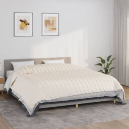 Berkfield Home Weighted Blanket Light Cream 220x260 cm 15 kg Fabric - thumbnail 1