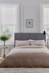 1951 'Ravello' Luxury 250 Thread Count Cotton Duvet Cover Set in Light Brown - Size: Double