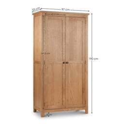 Cheshire Premium Kingsley 2 Door Wardrobe in Waxed Oak in Light Oak - thumbnail 4