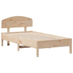 Berkfield Home Bed Frame without Mattress 75x190 cm Small Single Solid Wood Pine in Brown - thumbnail 3