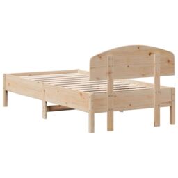 Berkfield Home Bed Frame without Mattress 75x190 cm Small Single Solid Wood Pine in Brown - thumbnail 6