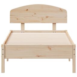 Berkfield Home Bed Frame without Mattress 75x190 cm Small Single Solid Wood Pine in Brown - thumbnail 4