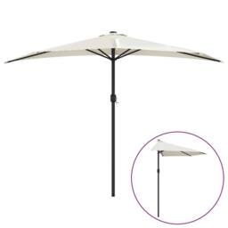 Berkfield Home Balcony Parasol with Aluminium Pole Sand 300x155 cm Half in Beige - thumbnail 2