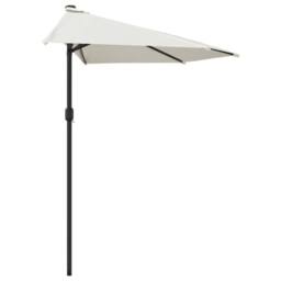 Berkfield Home Balcony Parasol with Aluminium Pole Sand 300x155 cm Half in Beige - thumbnail 4