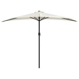 Berkfield Home Balcony Parasol with Aluminium Pole Sand 300x155 cm Half in Beige - thumbnail 3