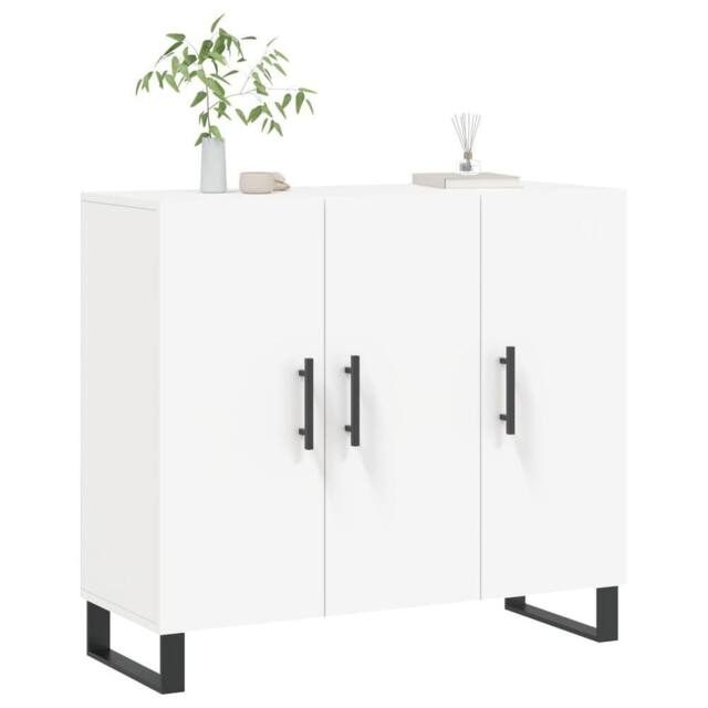 Berkfield Home Sideboard White 90x34x80 cm Engineered Wood - Size: 90 x 34 x 80 cm - image 1