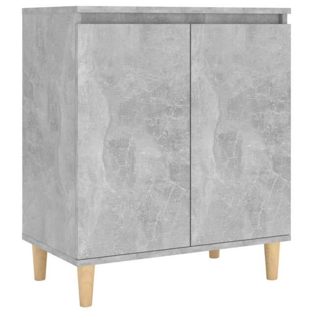 Berkfield Home Sideboard&Solid Wood Legs Concrete Grey 60x35x70 cm Engineered Wood - Size: 60 x 35 x 70 cm - image 1
