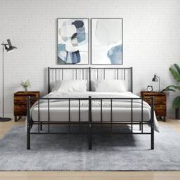 Berkfield Home Bedside Cabinets 2 pcs Smoked Oak 40x35x50 cm Engineered Wood in Brown - Size: 40 x 35 x 50 cm - thumbnail 2