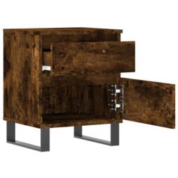 Berkfield Home Bedside Cabinets 2 pcs Smoked Oak 40x35x50 cm Engineered Wood in Brown - Size: 40 x 35 x 50 cm - thumbnail 7