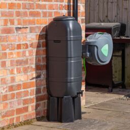 Samuel Alexander Strata 100 Litre Slimline Garden Water Butt with Filter Kit & Stand in Black - thumbnail 2