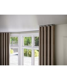 New Edge Blinds 28mm Styleline Gliding Curtain Pole Set with End Cap - Silver - Size: 480 cm - thumbnail 1