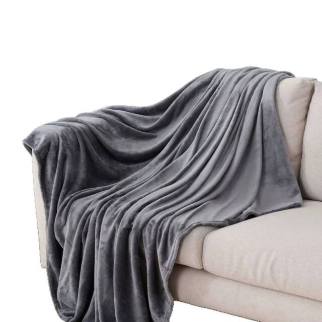 Havendro Dark Grey 150 x 200 cm Soft Fleece Blanket Faux Fur Reversible - Size: 150 cm × 200 cm - image 1