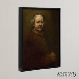"Artery8 Self Portrait at the Age of 63 Rembrandt Framed Canvas Wall Art Print in Brown - Size: W12"" x H16""" - thumbnail 2