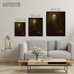 "Artery8 Self Portrait at the Age of 63 Rembrandt Framed Canvas Wall Art Print in Brown - Size: W12"" x H16""" - thumbnail 4