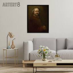 "Artery8 Self Portrait at the Age of 63 Rembrandt Framed Canvas Wall Art Print in Brown - Size: W12"" x H16""" - thumbnail 3
