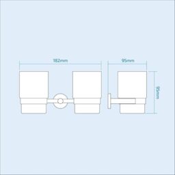 Nes Home Double Glass Tumbler & Toothbrush Holder in White - thumbnail 3