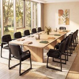 Gymax Guest Chairs Set of 2, Leather Office Reception Chairs, Black - thumbnail 6