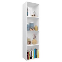 Berkfield Home Book Cabinet/TV Cabinet White 36x30x143 cm Engineered Wood - Size: 36 x 30 x 143 cm - thumbnail 3