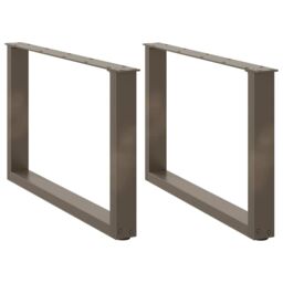 Berkfield Home Coffee Table Legs U-Shaped 2 pcs Natural Steel 70x(42-43) cm Steel in Brown - thumbnail 1