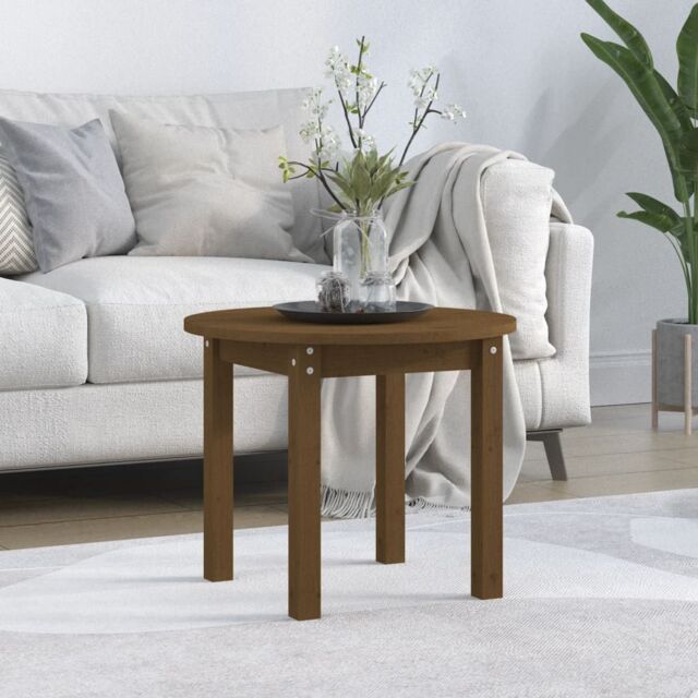 Berkfield Home Coffee Table Honey Brown Ø 55x45 cm Solid Wood Pine - image 1