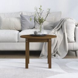 Berkfield Home Coffee Table Honey Brown Ã˜ 55x45 cm Solid Wood Pine - thumbnail 3