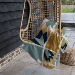 Benjamin Tate Design Cleopatra Fan Ethnic Pattern Blanket in Natural - Size: 120 cm x 150 cm - thumbnail 4