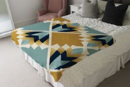 Benjamin Tate Design Cleopatra Fan Ethnic Pattern Blanket in Natural - Size: 120 cm x 150 cm - thumbnail 3
