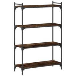Berkfield Home Bookcase 4-Tier Smoked Oak 80x30x120 cm Engineered Wood in Brown - Size: 80 x 30 x 120 cm - thumbnail 6