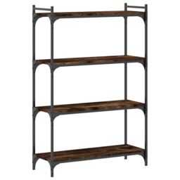Berkfield Home Bookcase 4-Tier Smoked Oak 80x30x120 cm Engineered Wood in Brown - Size: 80 x 30 x 120 cm - thumbnail 2