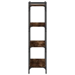 Berkfield Home Bookcase 4-Tier Smoked Oak 80x30x120 cm Engineered Wood in Brown - Size: 80 x 30 x 120 cm - thumbnail 5