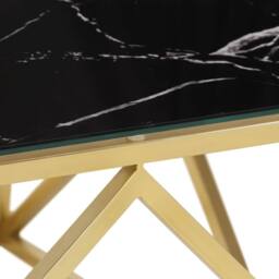 Berkfield Home Modern Coffee Table Gold Stainless Steel & Tempered Glass - thumbnail 7