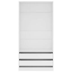 Berkfield Home Wardrobe White 100x50x200 cm Engineered Wood - Size: 100 x 50 x 200 cm - thumbnail 1