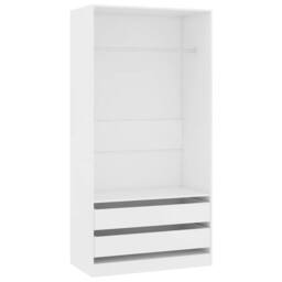 Berkfield Home Wardrobe White 100x50x200 cm Engineered Wood - Size: 100 x 50 x 200 cm - thumbnail 3