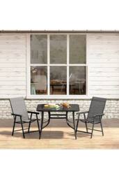 Living and Home 2-Seater Outdoor Garden Dining Bistro Set in Black - thumbnail 3