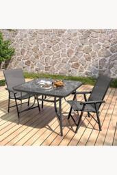 Living and Home 2-Seater Outdoor Garden Dining Bistro Set in Black - thumbnail 4