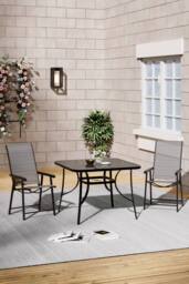 Living and Home 2-Seater Outdoor Garden Dining Bistro Set in Black - thumbnail 2