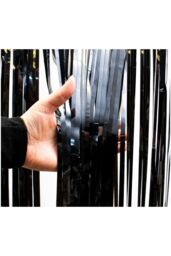 Netagon Metallic Tinsel Curtain 2M x 1M Black - thumbnail 5