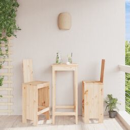 Berkfield Home Bar Stools 2 pcs 40x42x120 cm Solid Wood Pine in Brown - Size: 40 x 42 x 120 cm
