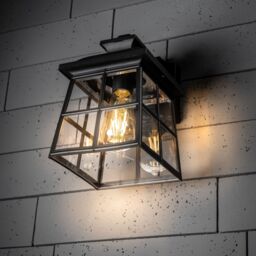 CGC Lighting Henri Black Outdoor Wall Lantern Light Traditional Style E27 Bulb - thumbnail 8