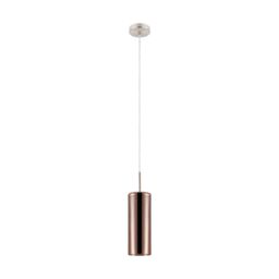 Loops Pendant Light Satin Nickel Shade Copper Coloured Glass Vaporized Bulb E27 1x15W - thumbnail 1