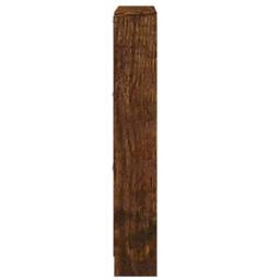 Berkfield Home Shoe Cabinet Smoked Oak 59x17x108 cm Engineered Wood in Brown - Size: 59 x 17 x 108 cm - thumbnail 7