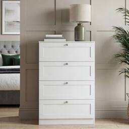 Home Discount Vida Designs Altino 4 Drawer Chest of Drawers Bedroom Furniture in White - thumbnail 6