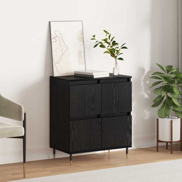Berkfield Home Sideboard with Storage with Door Black 60 x 35 x 70 cm Engineered wood - image 1