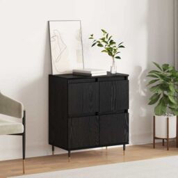 Berkfield Home Sideboard with Storage with Door Black 60 x 35 x 70 cm Engineered wood