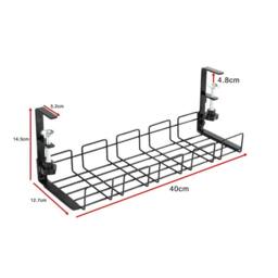 Havendro Cable Tray No Drill Tidy Wire Cord Storage Rack Organizer Under Desk in Black - thumbnail 2