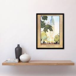 "Artery8 The Metropolitan Tower on A Summer Evening Elmer Framed Wall Art Print in Orange - Size: W12"" x H16""" - thumbnail 4