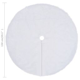 Berkfield Home Christmas Tree Skirt White 150 cm Faux - thumbnail 6