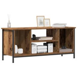 Berkfield Home Entertainment Centre Old wood Particle board, metal in Brown - thumbnail 3