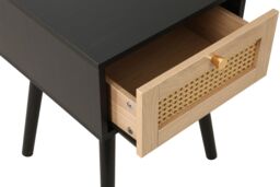 Birlea Croxley 1 Drawer Rattan Bedside in Black - thumbnail 5